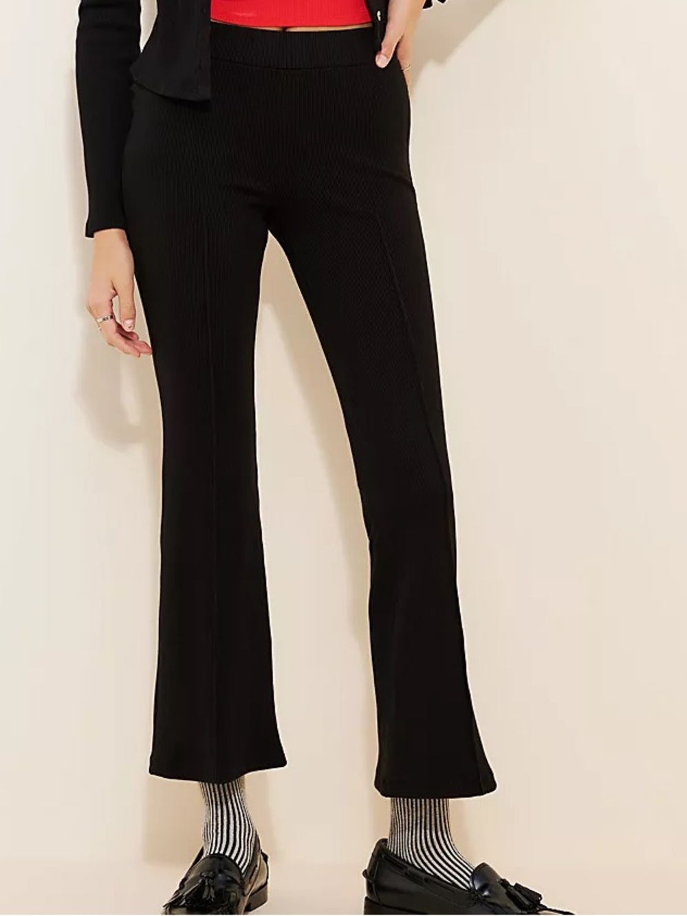 NEW DONNI. ribbed kick flare pant size small